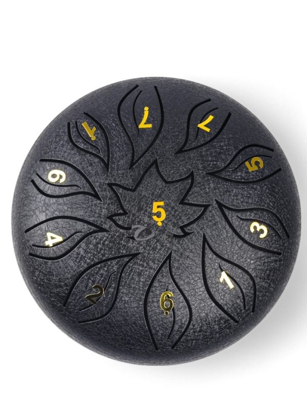 Глюкофон - музыкальный инструмент, цветок черный, 11 лепестков, 18 х 18 х 11 см Глюкофон - музыкальный инструмент, цветок черный, 11 лепестков, 18 х 18 х 11 см