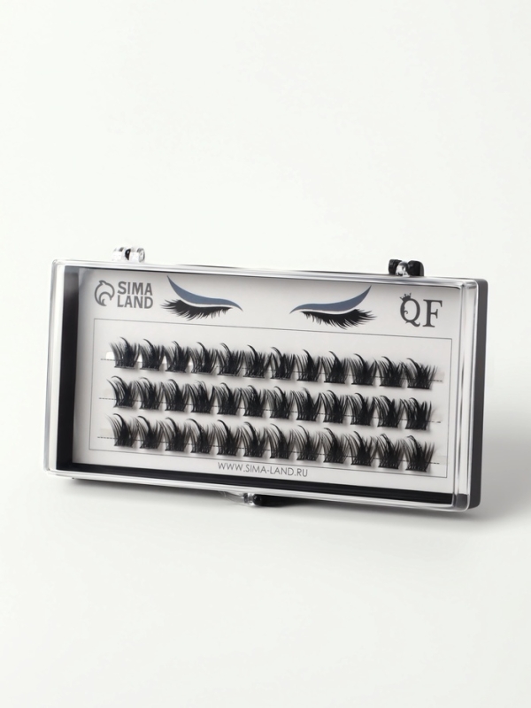 Ресницы накладные пучки АНИМЕ 10/12/14мм нейлон черный п/короб QF