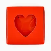 Коробка под бижутерию с окном &laquo;Сердце&raquo;, 7.5 х 7.5 х 3 см