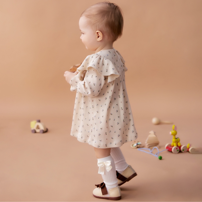 Платье с дл. рукавом Крошка Я Wildflowers, рост 62-68 см, бежевый Платье с дл. рукавом Крошка Я Wildflowers, рост 62-68 см, бежевый