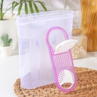 Ёмкость для сыпучих продуктов, 2,9 л, прозрачная, пластик, крышка МИКС