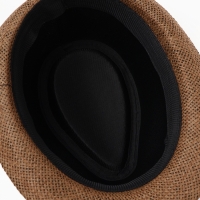 Шляпа мужская MINAKU "Плетеная", размер 58, цвет коричневый