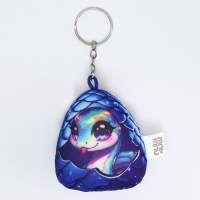 Брелок новогодний мягкий &laquo;Змея в яйце&raquo;, голубая