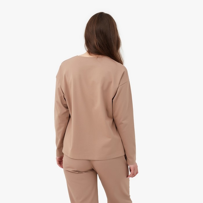 Лонгслив женский MINAKU: Basic line цвет бежевый, р-р 48