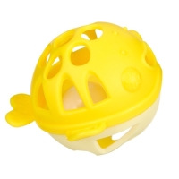 Прорезыватель силиконовый для зубов с погремушкой Крошка Я &laquo;Рыбка&raquo;, в кейсе, желтый