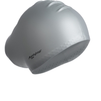 Шапочка для плавания силиконовая для длинных волос, цвет серый