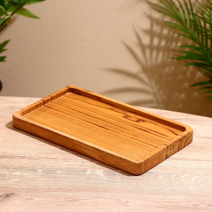 Блюдо 25х15х2 см, тиковое дерево