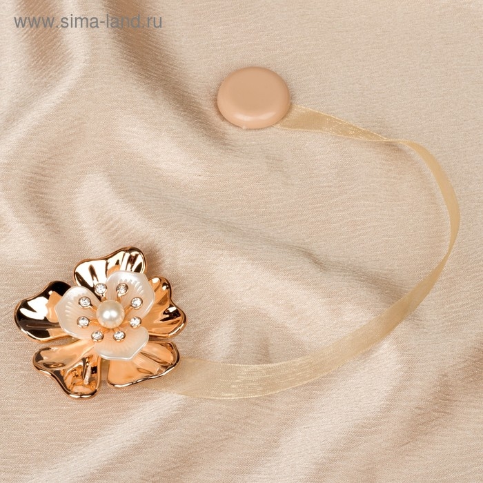 Подхват для штор &laquo;Цветок&raquo;, 5 &times; 5 см, цвет золотой