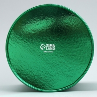 Набор коробок 2в1 круглые &laquo;С Новым годом!&raquo;, зелёный металлик, 12 х 12, 15 х 15 см, Новый год