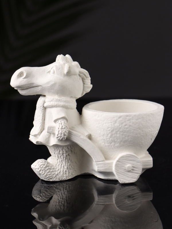 Фигурное кашпо "Лошадь с тележкой" 10х10х6 см