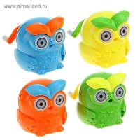 Точилка механическая с контейнером "Сова", МИКС