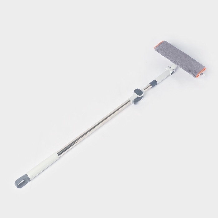 Оконная швабра с креплением на зажимах 28х8 см, длина 103-145 см, 2 насадки, 45+180 поворот   107959