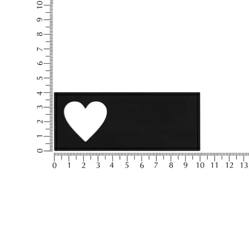Лейбл из ПВХ с вырубкой &laquo;Сердце&raquo;, черный