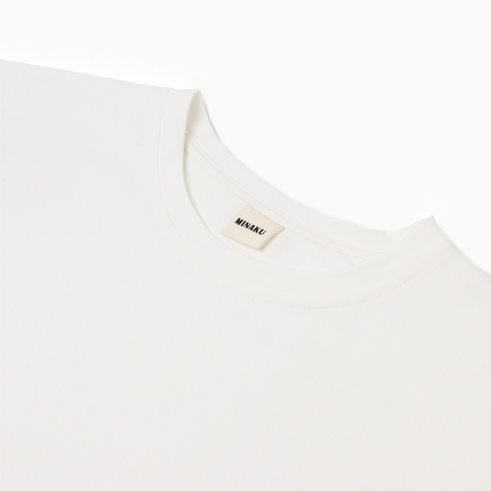 Футболка укороченная женская MINAKU OVERSIZE FIT: цвет экрю, р-р 50 Футболка укороченная женская MINAKU OVERSIZE FIT: цвет экрю, р-р 50