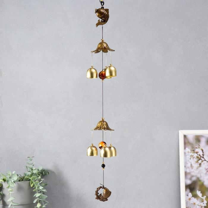 Музыка ветра металл "Карп" 6 колокольчиков 54 см