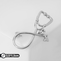 Брошь &laquo;Стетоскоп&raquo;, цвет белый в серебре