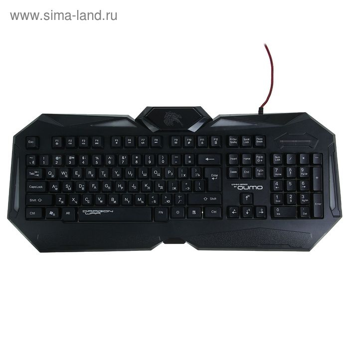 Клавиатура Qumo Dragon War Spirit, игровая, проводная, подсветка, 104 клавиши, USB, чёрная