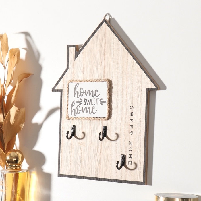Крючки декоративные дерево Крючки декоративные дерево "Дом, милый дом" 2,5х19,5х25 см