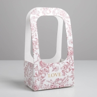 Коробка-переноска для цветов &laquo;Цветы&raquo;, 17 &times; 12 &times; 32 см