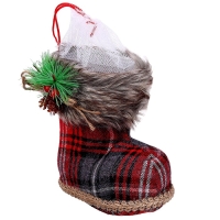 Конфетница &laquo;Сапожок&raquo;, клетка, цвета красный