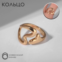 Кольцо &laquo;Минимал&raquo; сердечко, цвет золото, безразмерное