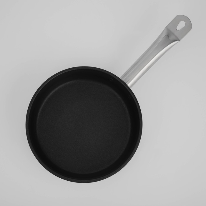 Сковорода &laquo;Общепит&raquo;, d=20 см, h=6 см, корпус 0,6 мм, дно ТРС 3,5 мм, антипригарное покрытие, индукция