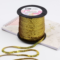 Пайетки на нити, голография, 6 мм, 91 &plusmn; 1 м, цвет золотой