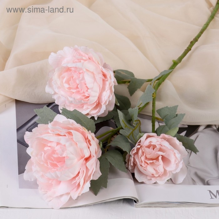 Цветы искусственные Цветы искусственные "Пион Лунная река" 12х85 см, розовый