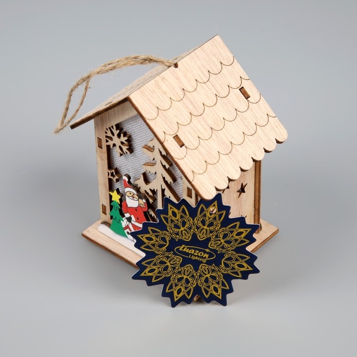 Ёлочная игрушка &laquo;Дед Мороз со снеговиками&raquo;, от батареек, свечение тёплое белое