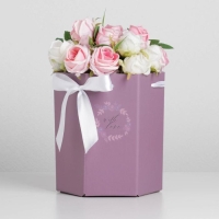 Коробка подарочная складная шестигранник &laquo;Сумеречная лаванда&raquo;, 17 х 14,8 х 19,5 см