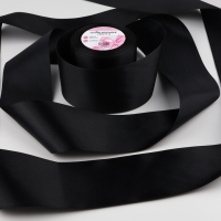 Лента атласная, 75 мм &times; 23 &plusmn; 1 м, цвет чёрный №39