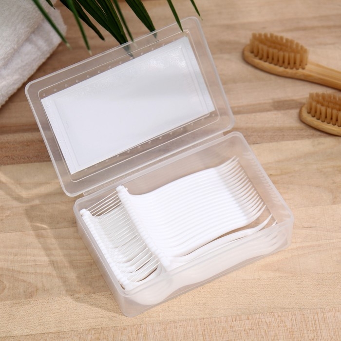 Зубная нить в пластиковом держателе, набор 30 шт. Зубная нить в пластиковом держателе, набор 30 шт.