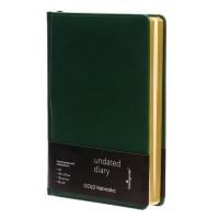 Ежедневник НЕдатированный А5, 136 листов в линейку, кожзам "Небраска", золотой срез, зеленый Ежедневник НЕдатированный А5, 136 листов в линейку, кожзам "Небраска", золотой срез, зеленый