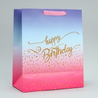 Пакет подарочный, упаковка, &laquo;Happy Birthday&raquo;, 30.5 х 25.4 х 12.7 см