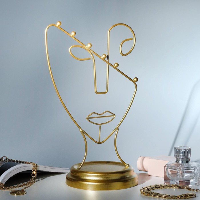 Подставка для украшений «Полу-профиль» h=26, d=13, цвет золото Подставка для украшений «Полу-профиль» h=26, d=13, цвет золото