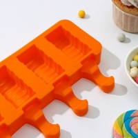 Форма для мороженого &laquo;Венеция&raquo;, силикон, 19,3&times;11&times;2,4 см, 4 ячейки (5,5&times;2,9 см), цвет МИКС