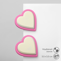 Серьги пластик &laquo;Сердечки&raquo;, цвет бело-бежевый