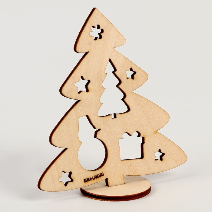 Заготовки для творчества на новый год &laquo;Елочки на подставке&raquo;, 3 шт