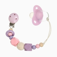 Держатель для соски - пустышки &laquo;Колечко&raquo;, деревянный, цвет розовый