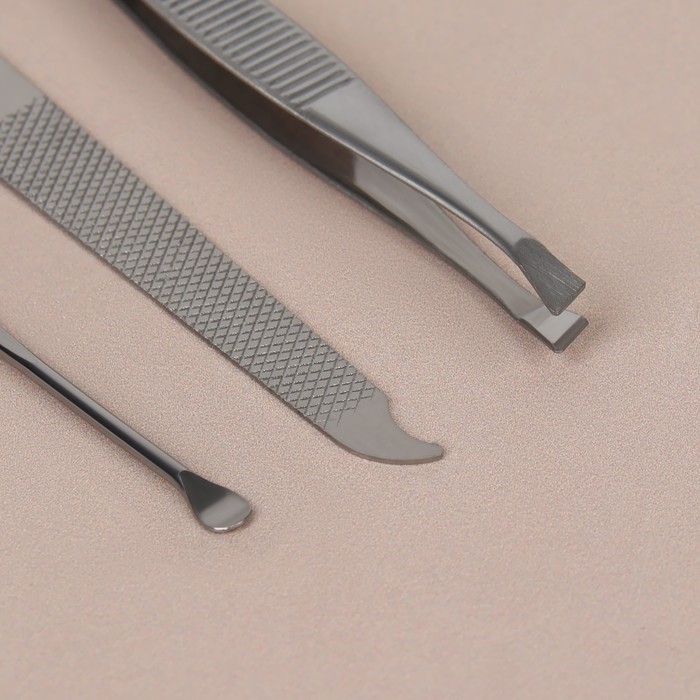 Набор маникюрный, 5 предметов, в чехле, цвет чёрный Набор маникюрный, 5 предметов, в чехле, цвет чёрный