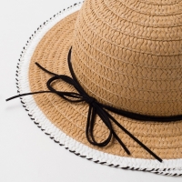 Шляпа для девочки MINAKU "Куколка", размер 50, цвет бежевый Шляпа для девочки MINAKU "Куколка", размер 50, цвет бежевый