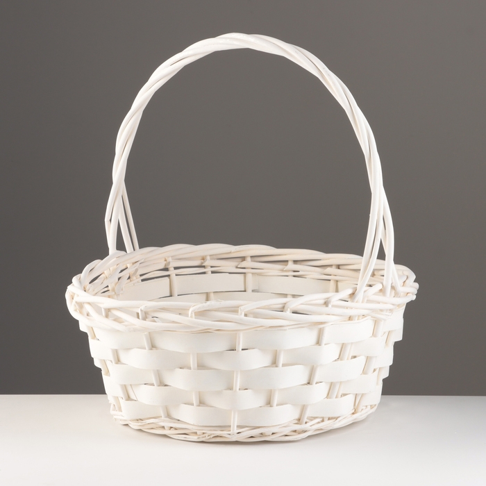 Набор корзин из 3 шт, 39х39х16х40 см, 33х33х14,5х35 см, 27х27х13х30 см, белый, ива Набор корзин из 3 шт, 39х39х16х40 см, 33х33х14,5х35 см, 27х27х13х30 см, белый, ива