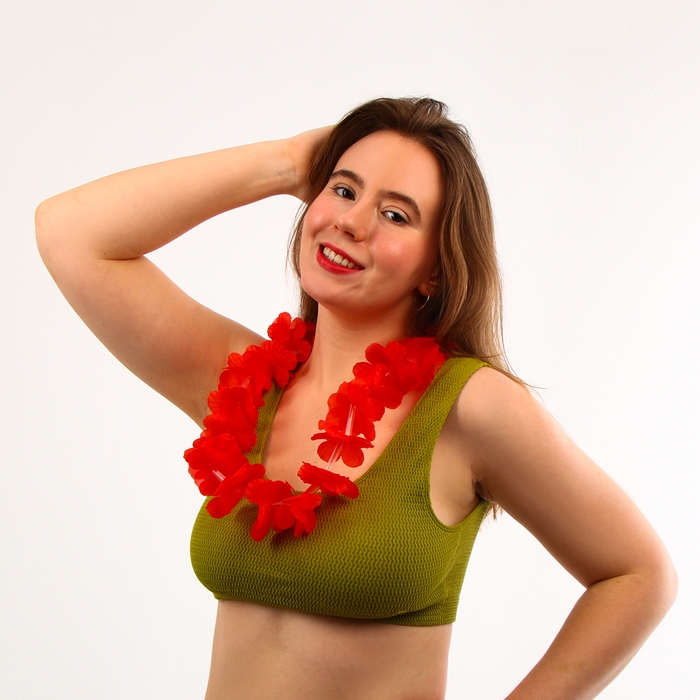 Гавайское ожерелье световое, 3 режима подсветки, цвет красный Гавайское ожерелье световое, 3 режима подсветки, цвет красный