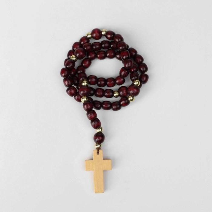 Чётки деревянные «Православные» 50 бусин через шарик, цвет коричневый Чётки деревянные «Православные» 50 бусин через шарик, цвет коричневый