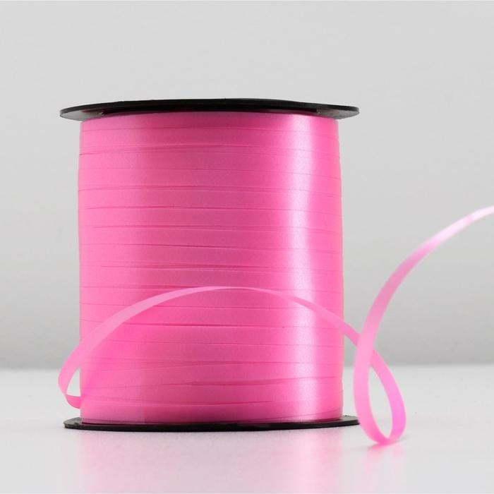 Лента упаковочная простая, розовая, 0,5 см х 225 м