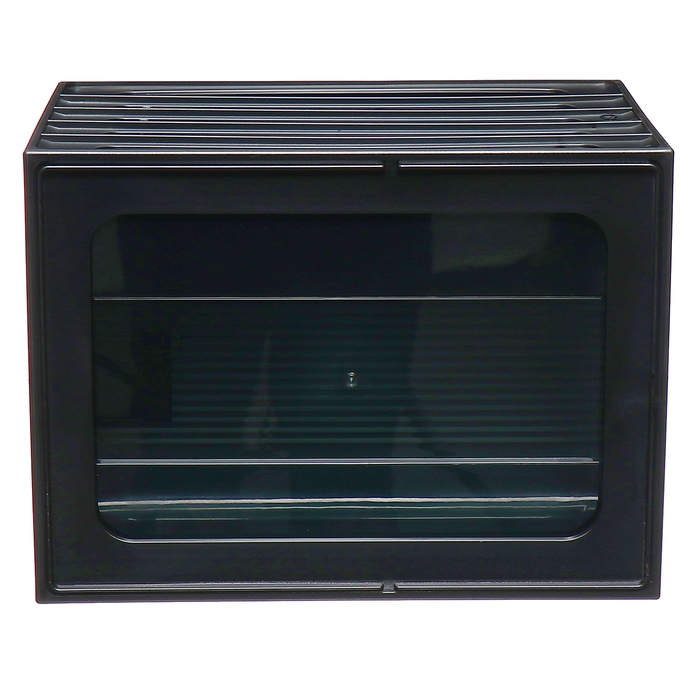 Файл-кабинет 4-секционный СТАММ, черный корпус, черные лотки