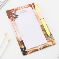 Стикеры с липким слоем, ручка синяя 0.7 мм, шариковая &laquo;Золотому учителю&raquo;, 30 листов