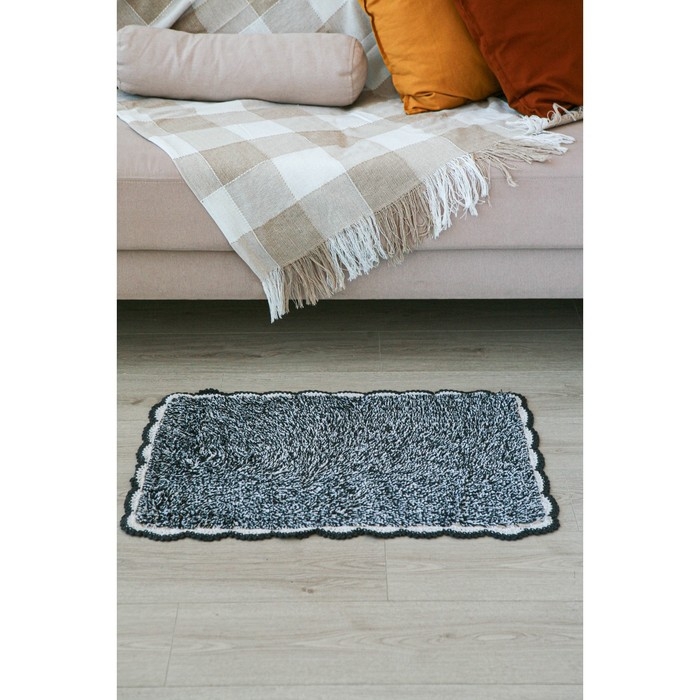 Коврик для дома Доляна &laquo;Тэя&raquo;, 50&times;80 см, цвет чёрный