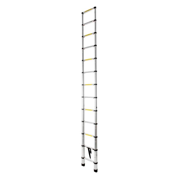 Лестница телескопическая в сумке ТУНДРА, алюминиевая, 13 ступеней, автомат, 3.8 м