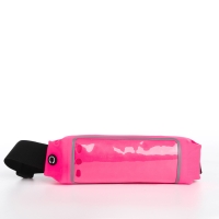 Сумка поясная на молнии, светоотражающие элементы, цвет розовый